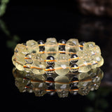 Natural Brazilian Citrine Crystal Pixiu Single-Circle Bracelet – Unisex Feng Shui Wealth Charm