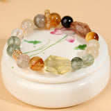 Natural Crystal Seven Chakra Multi-Gemstone Bracelet | Handmade Energy Stone Jewelry for Women