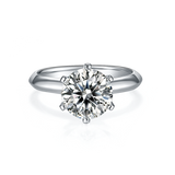 3ct Moissanite Solitaire Classic 6-prong Engagement Ring – Timeless Sparkle, Modern Elegance