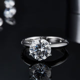3ct Moissanite Solitaire Classic 6-prong Engagement Ring – Timeless Sparkle, Modern Elegance
