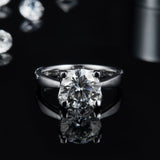 3ct Moissanite Solitaire Classic 4-prong Engagement Ring – Timeless Sparkle, Modern Elegance