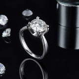 3ct Moissanite Solitaire Classic 4-prong Engagement Ring – Timeless Sparkle, Modern Elegance